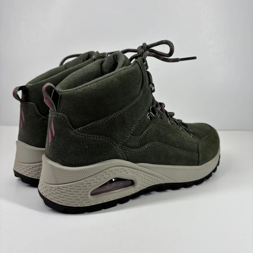 Skechers Uno Rugged Women's US 10 Olive Green Suede Hiking Fashion Sneaker Boots